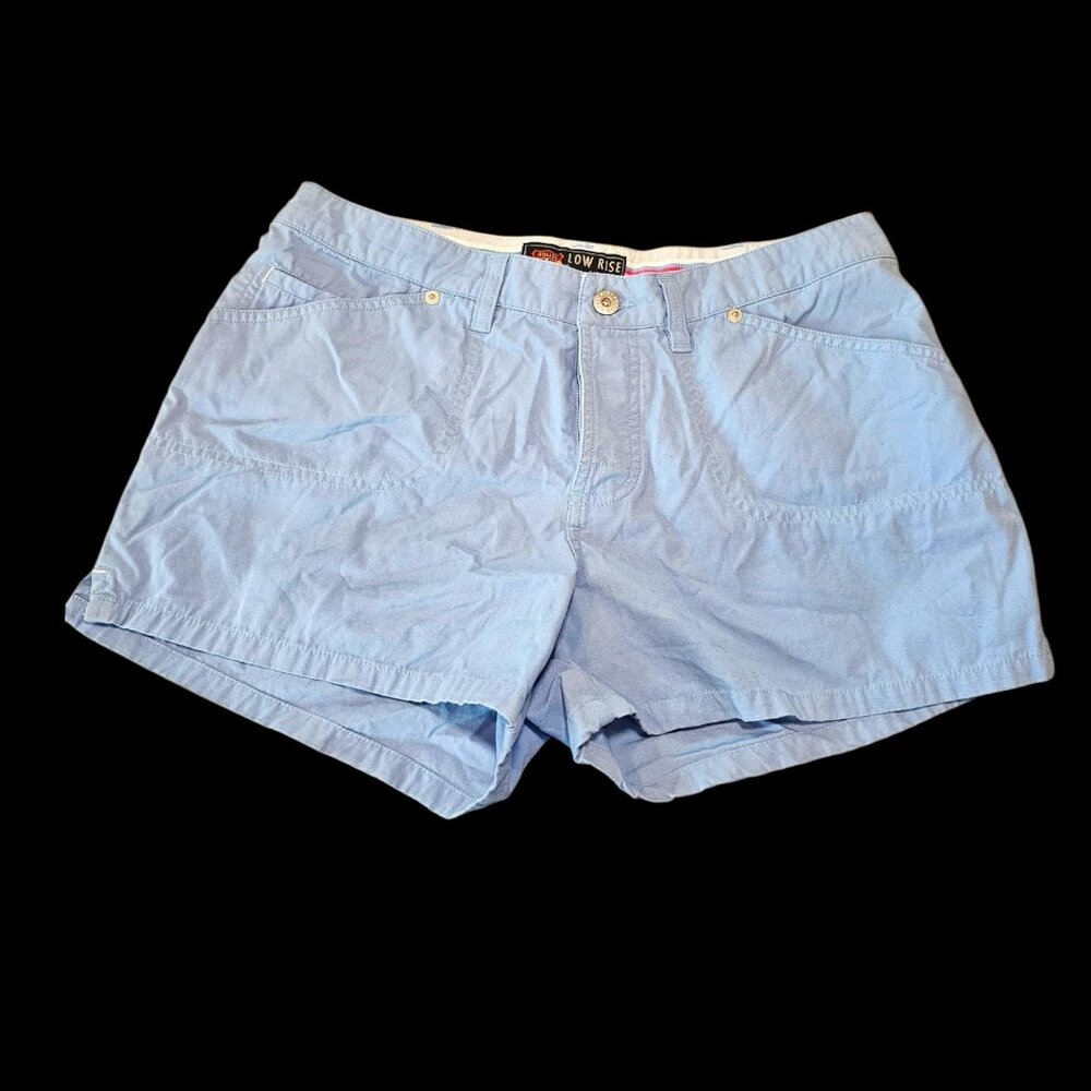 VTG 90s Y2K Light Blue Shorts Low Rise Sz 8 NWT Button Fly Chino Cotton Pastel
